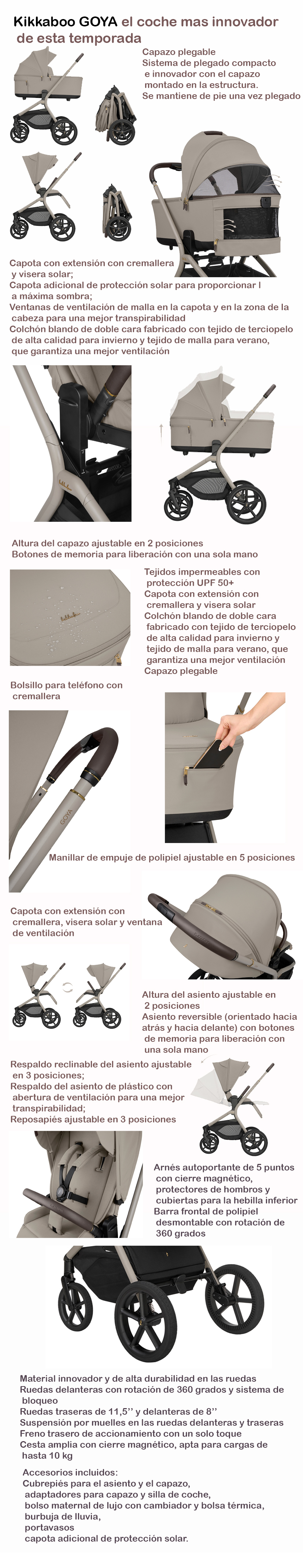 Kikkaboo platinum-coche bebe-goya