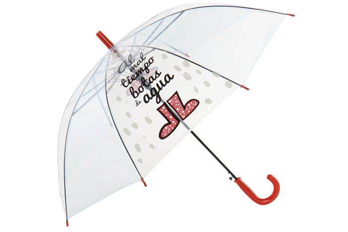 paraguas transparente AL MAL TIEMPO BOTAS DE AGUA