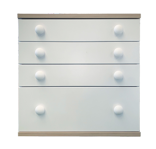 Cómoda melamina 3 cajones + 1 contenedor 90x89,6x56cm
