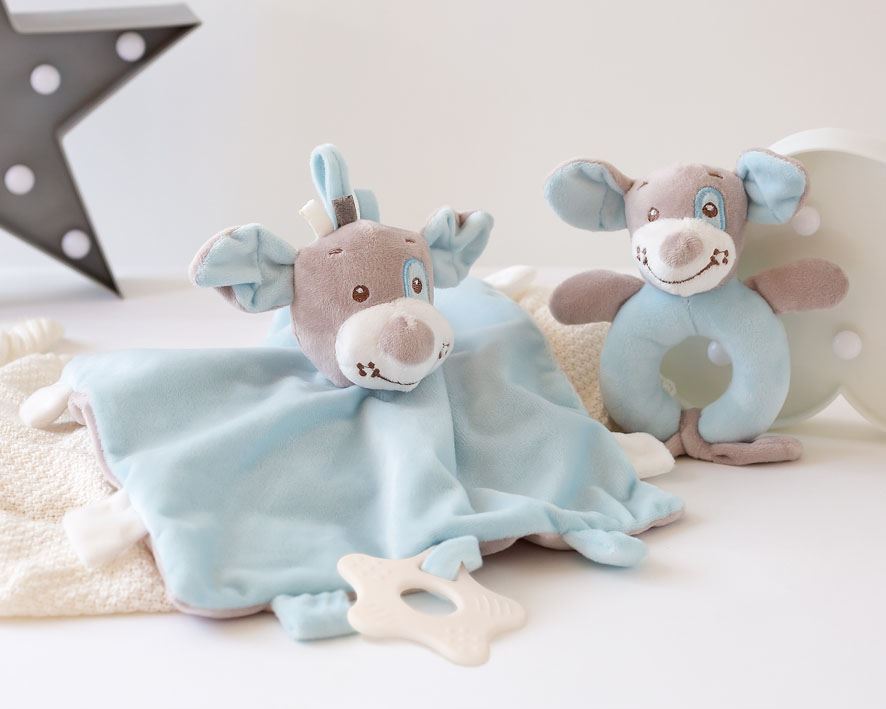 Doudou y sonajero para tu bebé, listo para achuchar, morder y