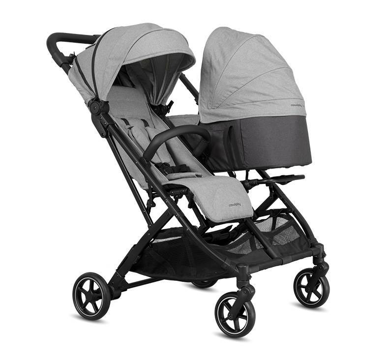 Coche gemelar TOUR TWIN MAX con 2 capazos GREY