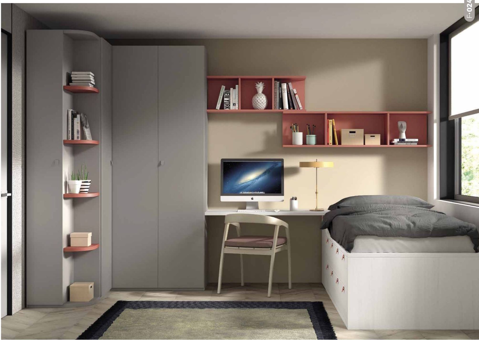 Camas compactas con canape 30mm dobles con nido o cajones