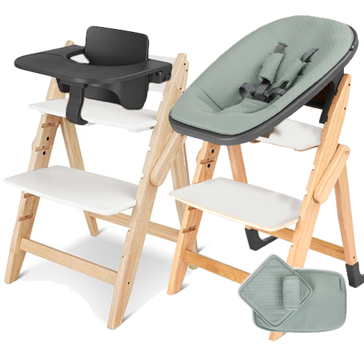 YIPPY TUNE COTTON  SET TODO EN UNO trona, starter set, cojines, bandeja, arneses y hamaca