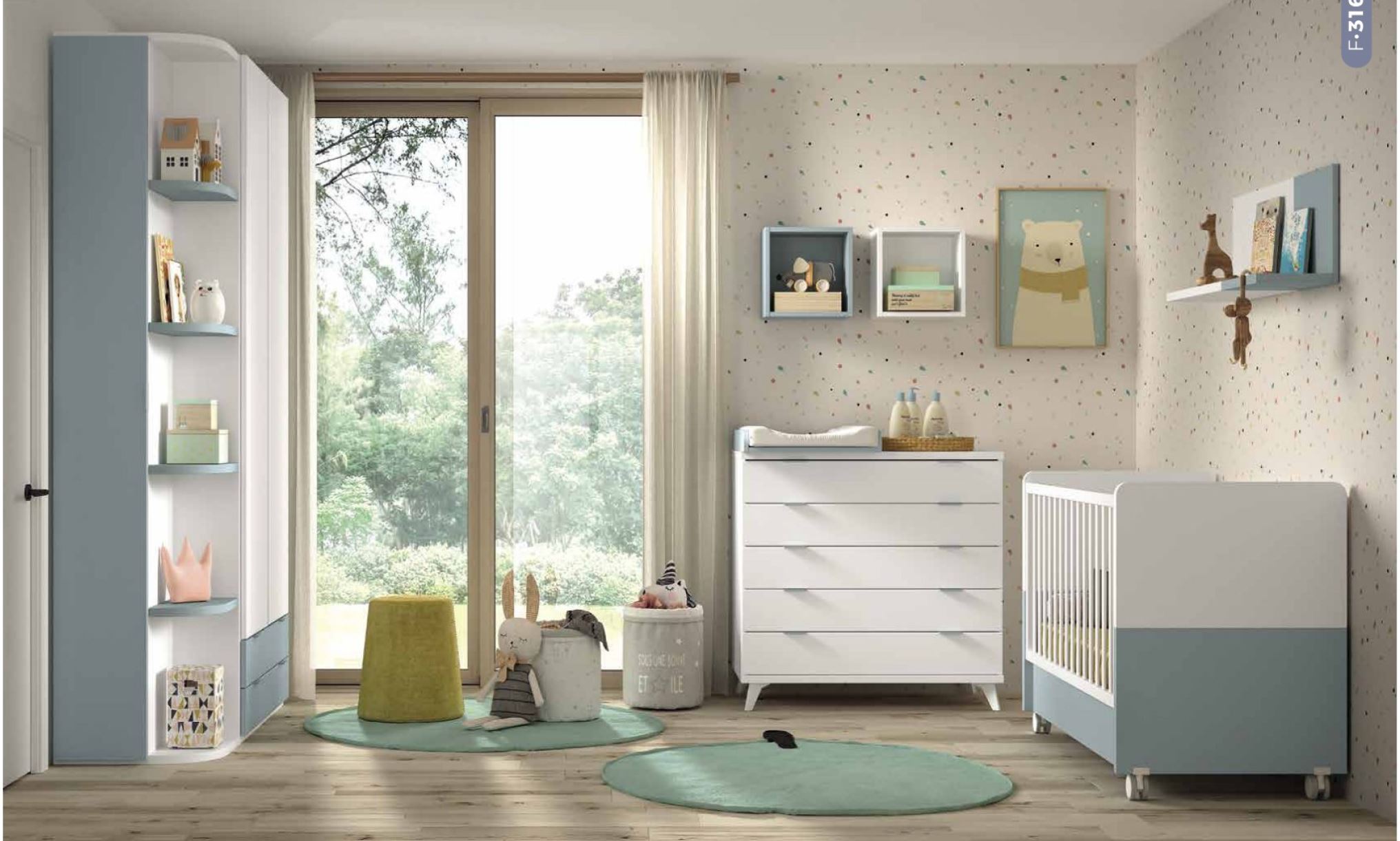 Cómoda  104x89x56 melamina 5 cajones