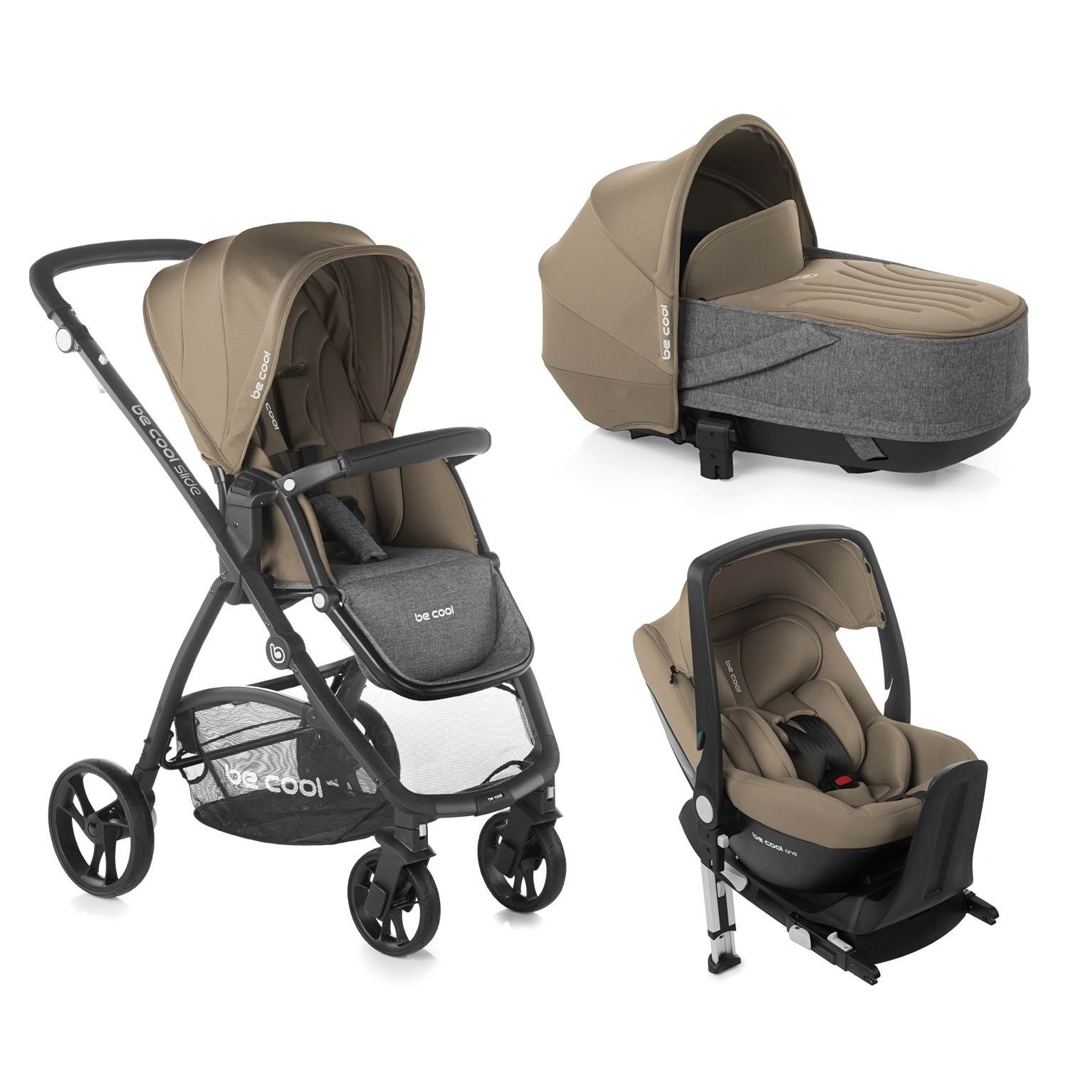 Coche trio SLIDE 3 con capazo CRIB y BASE