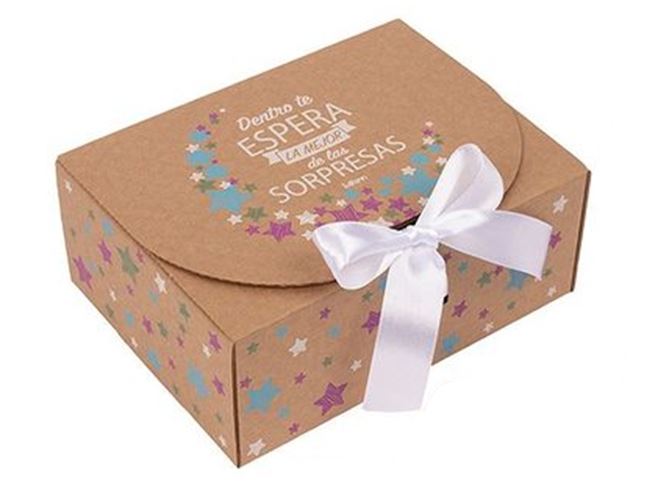 Caja regalo con chupete, cadena y caja personalizado